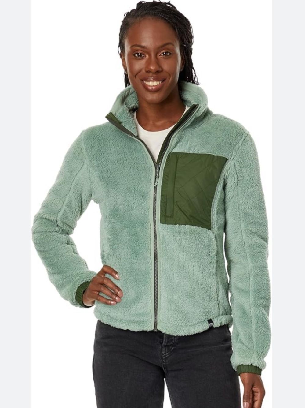 Flylow Felice Sage Green Sherpa Jacket Size XS